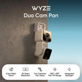 WYZE Duo Cam Pan 2 Pack, Indoor/Outdoor IP65 2K 360° Pan/Tilt Smart Home Security Camera with Color Night Vision, Compatible with Alexa & Google Assistant, White