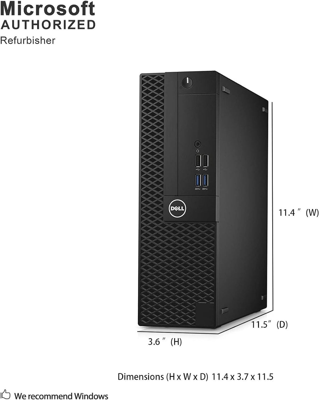 Dell OptiPlex 3050 Small Form Factor Desktop Computer, Intel Core i5-7500, 8GB DDR4, 256GB Solid State Drive, Windows 11 Pro (Renewed)