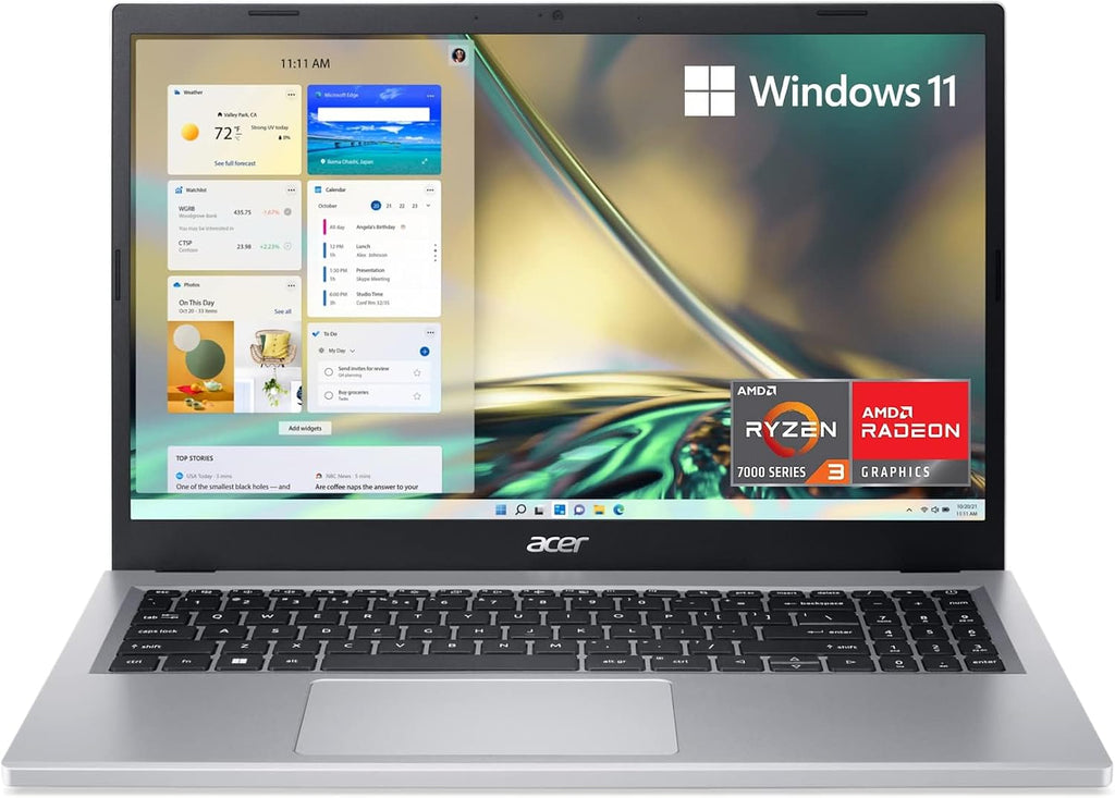 acer Aspire 3 A315-24P-R7VH Slim Laptop | 15.6' Full HD | AMD Ryzen 3 7320U Quad-Core | AMD Radeon Graphics | 8GB LPDDR5 | 128GB NVMe SSD | Wi-Fi 6 | Windows 11 Home