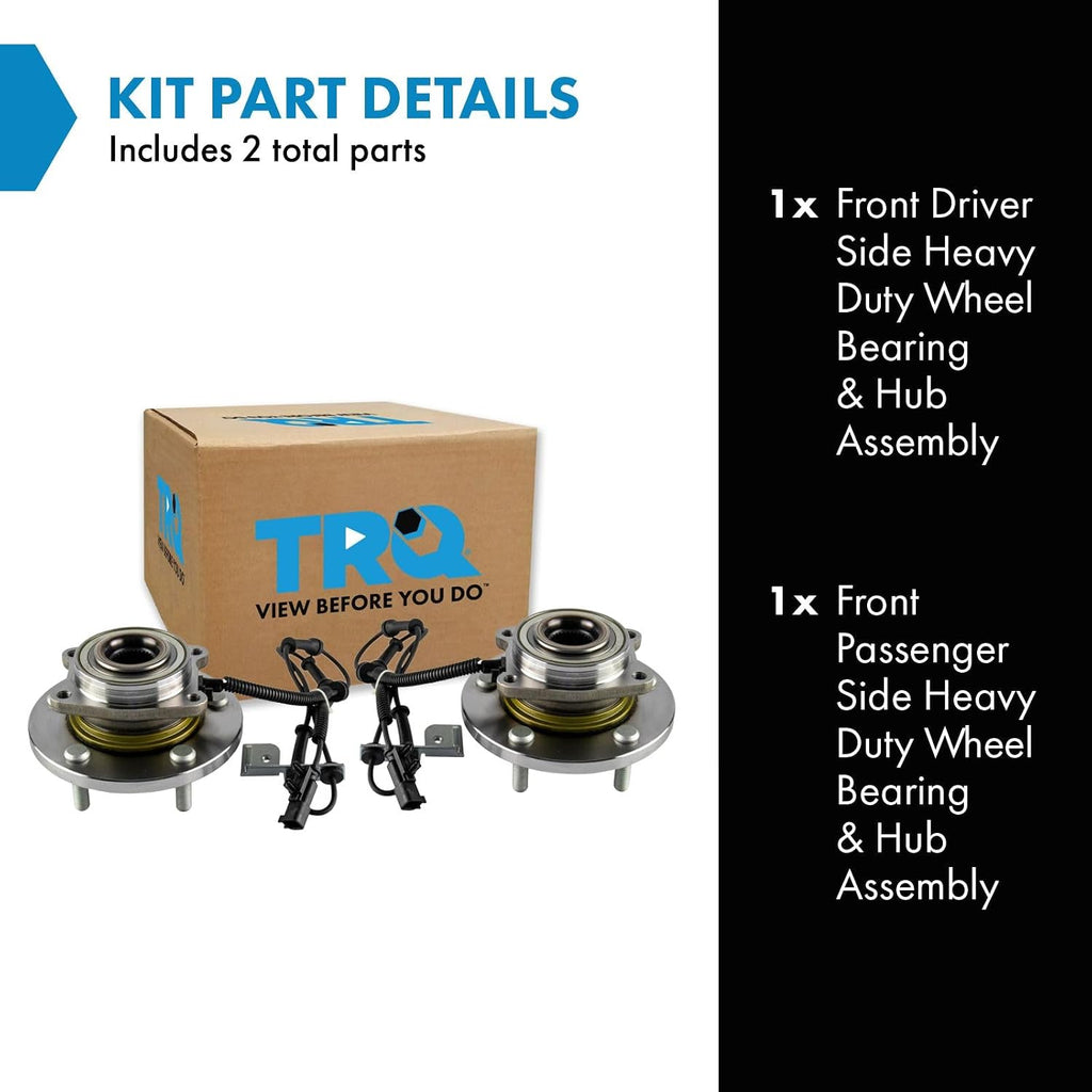 TRQ 2 Piece Front Wheel Bearing & Hub Assembly Set with ABS Sensor Compatible with 2012-2016 Chrysler Town & Country 2012-2020 Dodge Grand Caravan 2012-2015 Ram C/V 2013-2014 Volkswagen Routan