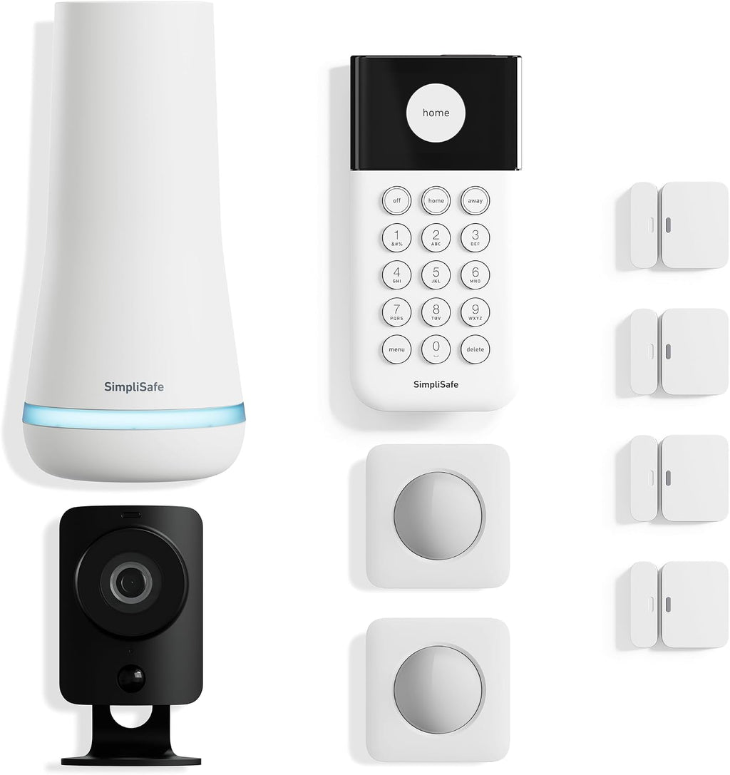 SimpliSafe 9 Piece Wireless Home Security System w/HD Camera - Optional 24/7 Professional Monitoring - No Contract - Compatible with Alexa and Google Assistant