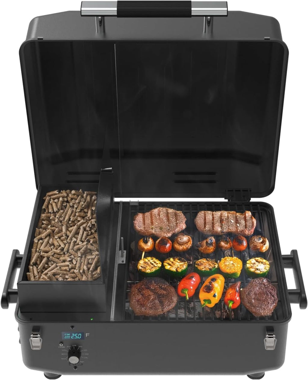 Z GRILLS 2026 200A Table Top Wood Pellet Grill, Pellet Smoker with PID V3.0 Controller, Meat Probes, 202 sq.in Cooking Area, Fit for RVs, Road Trips & Apartments