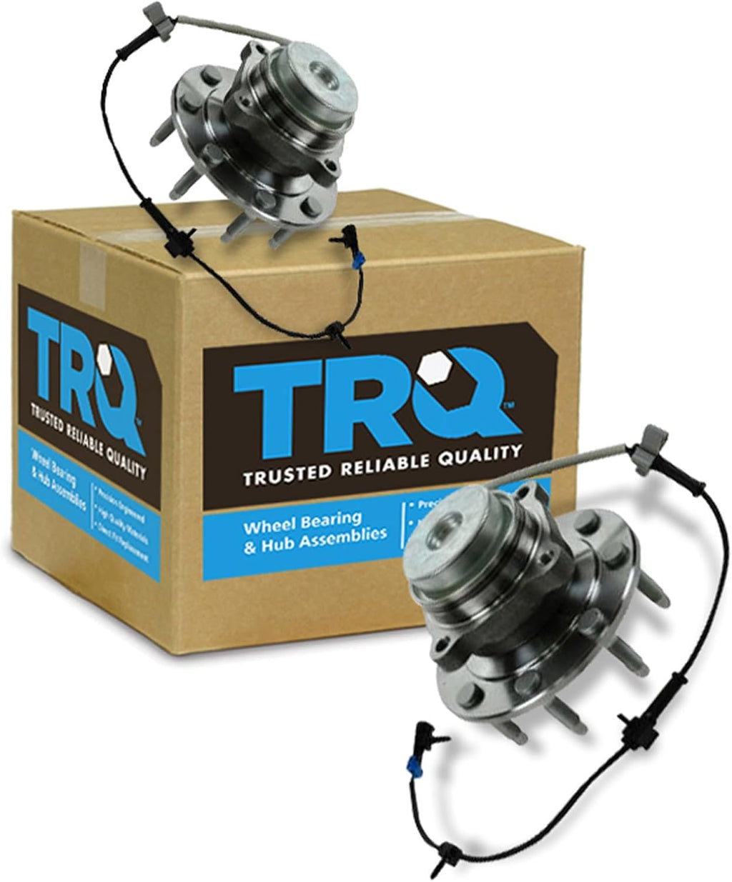 TRQ 2 Piece Front Wheel Bearing & Hub Assembly Set Compatible with 2003-2017 Chevrolet Express 2500 Express 3500 2009-2015 Express 4500 GMC Savana 2500 Savana 3500 Savana 4500