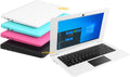 Windows 10 Computer Laptop Mini 10 Inch 32GB Ultra Thin and Light Netbook Quad Core CPU PC HDMI WiFi USB YouTube (White)