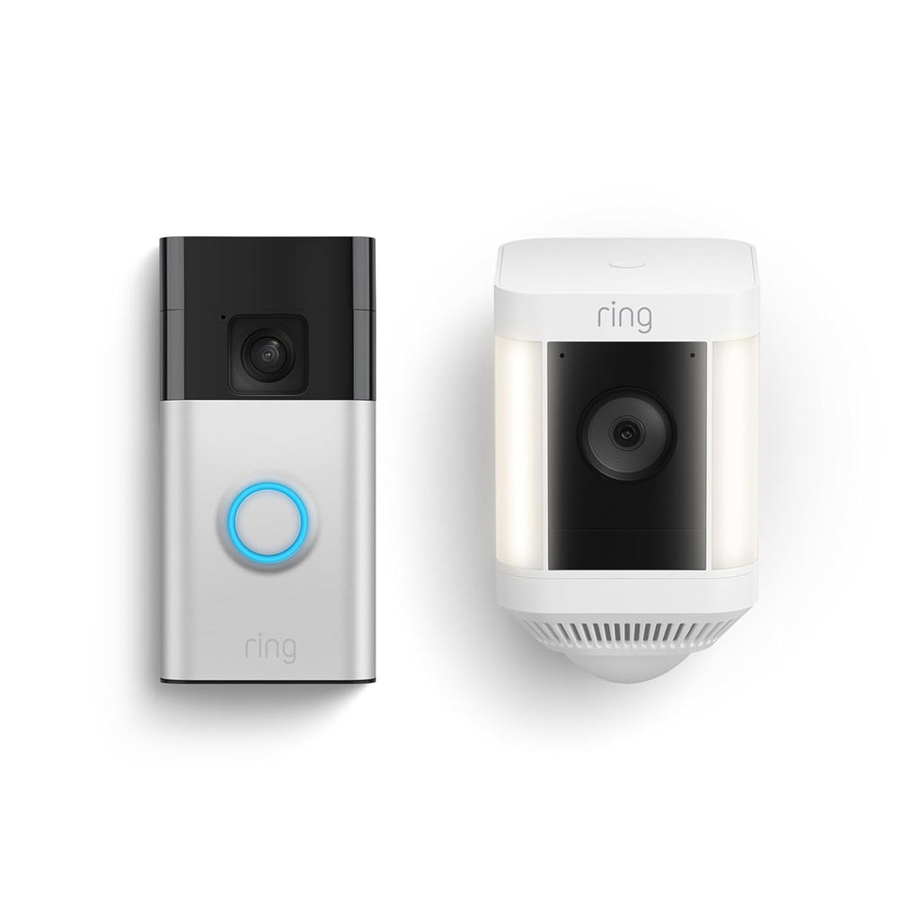 Ring Battery Doorbell with Ring Spotlight Cam Plus Battery (White)