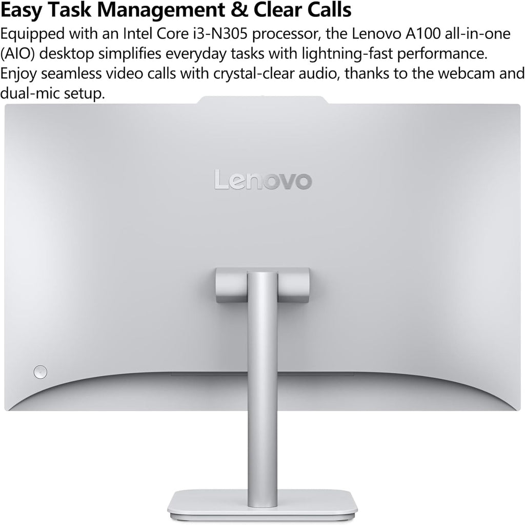 Lenovo 24' IdeaCentre All-in-One Desktop Computer, Intel 8-Core i3-N305, 16GB DDR4, 512GB PCIe SSD, 23.8' FHD IPS Display Home Office PC, WiFi 6, Office 365, Keyboard & Mouse, Windows 11, Cloud Grey