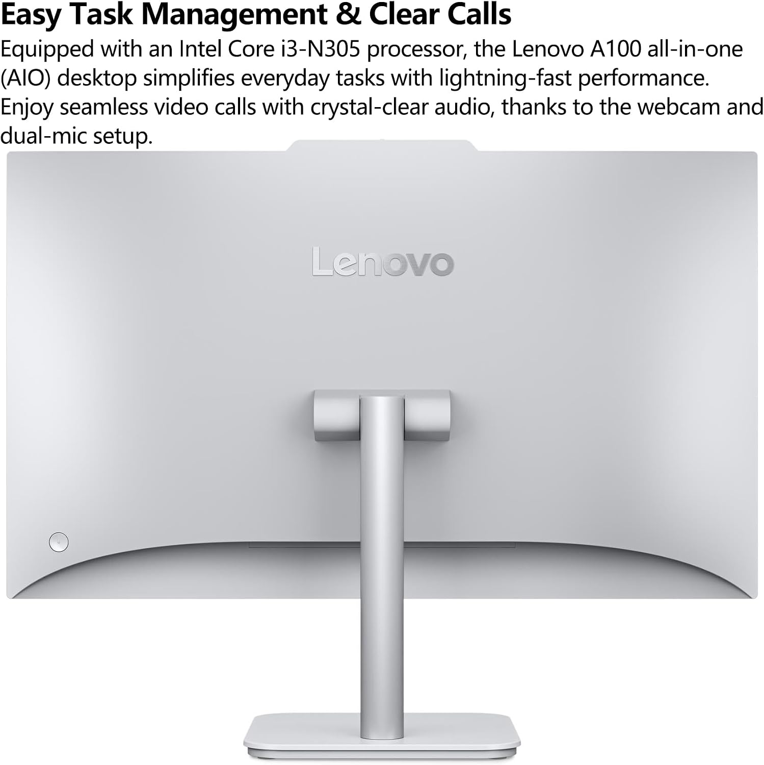 Lenovo 24' IdeaCentre All-in-One Desktop Computer, Intel 8-Core i3-N305, 32GB DDR4, 1TB PCIe SSD, 23.8' FHD IPS Display Home Office PC, WiFi 6, Office 365, Keyboard & Mouse, Windows 11, Cloud Grey