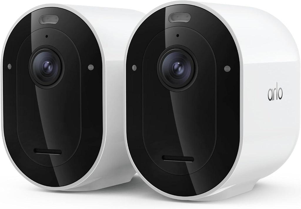 Arlo Pro Security Camera 2K HDR (6th Gen, 2025 Release) - Wireless Outdoor Camera, Rechargeable Removeable Battery, Event Captions, Emergency Response, 1-Month Trial of Secure Plan, 2 Cam, White