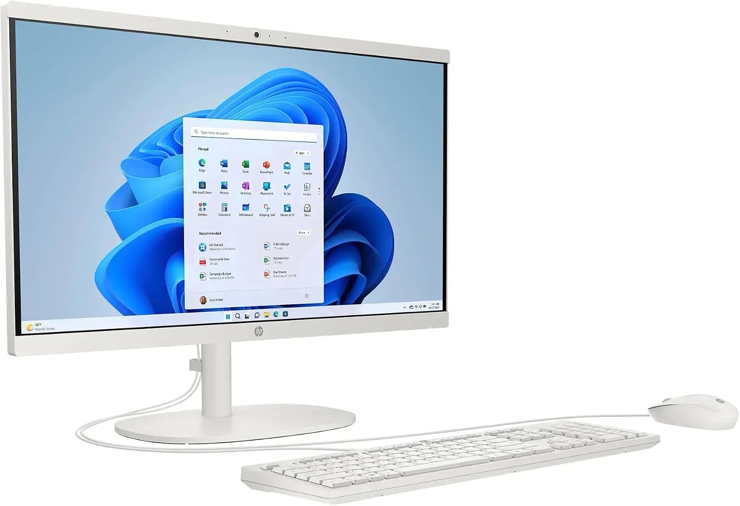 HP 21.5' All-in-One Desktop, FHD Display, Intel Celeron Processor, New Edition and New Look, 16 GB RAM, 256 GB SSD, Windows 11 Pro, Cashmere White