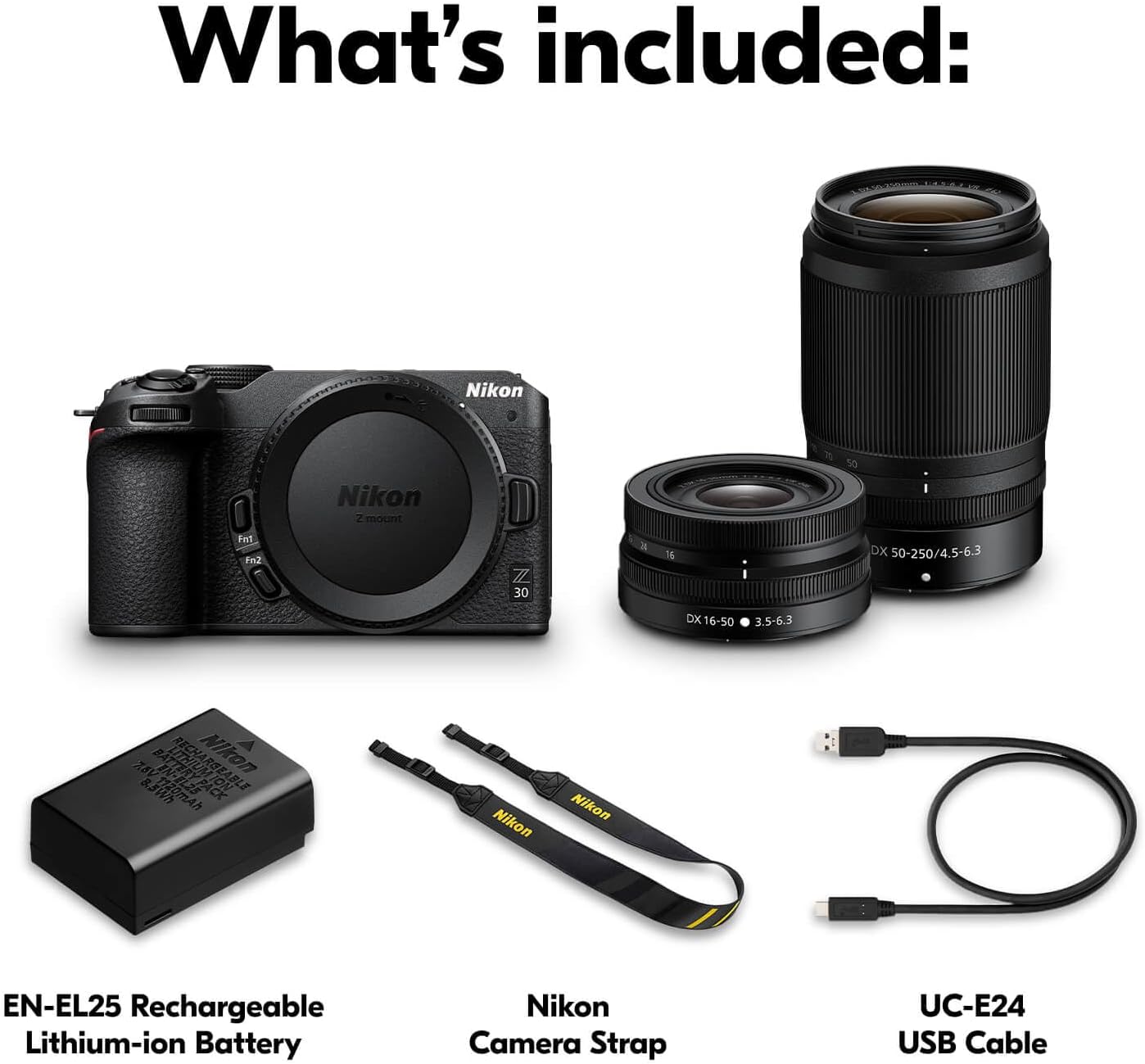 Nikon Z 30 with Two Lenses | Our most compact, lightweight mirrorless stills/video camera with wide-angle and telephoto zoom lenses | Nikon USA Model