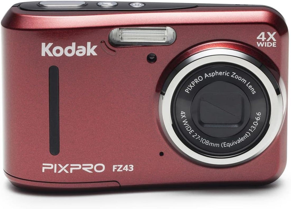 Kodak PIXPRO Friendly Zoom FZ43-RD 16MP Digital Camera with 4X Optical Zoom and 2.7' LCD Screen (Red)