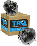 TRQ Front Left and Right Wheel Bearing and Hub Assembly Set 2 Piece Compatible with 2006-2008 Dodge Ram 1500 Truck Driver Side Speed Sensor Rear Wheel ABS Brakes 5 Lug Wheels