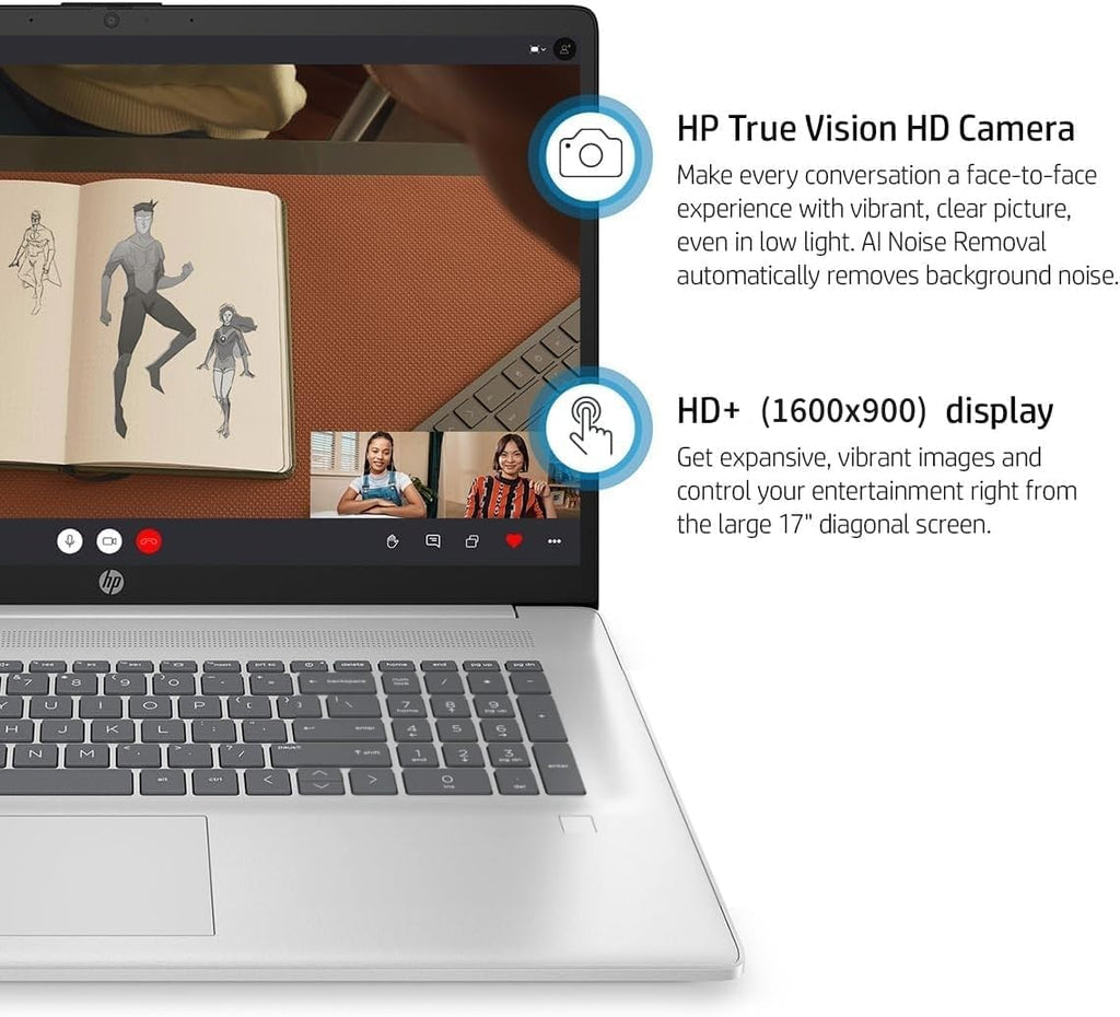 HP 17 inch Business Laptop 2025 New, 17.3' HD+ BrightView 250 nits Display, Backlit Keyboard, Intel 13th Gen i5 (Up to 4.6GHz), 64 GB RAM, 2 TB SSD, BT 5.4, Windows 11 Pro, Accessories
