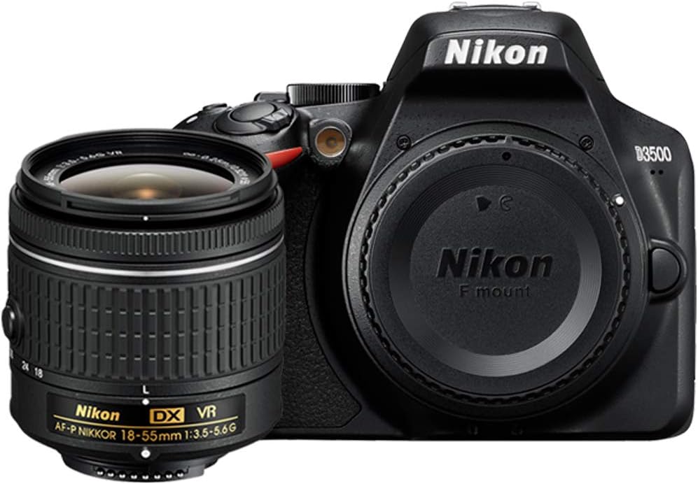 Nikon D3500 24.2MP DSLR Camera with AF-P DX NIKKOR 18-55mm f/3.5-5.6G VR Lens (1590B) – (Renewed)