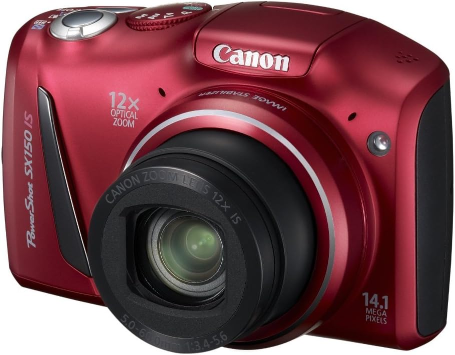 Canon PowerShot SX150 IS 14.1 MP Digital Camera with 12x Wide-Angle Optical Image Stabilized Zoom with 3.0-Inch LCD (Red) (OLD MODEL)