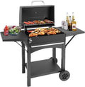 Kendane Charcoal Grill with Side Shelf, 353 Sq.Inch Cooking Area,Large Smoker Barbecue Grill with Warming Rack,Outdoor BBQ Grill with Charcoal Tray for Yard, Camping, Picnic