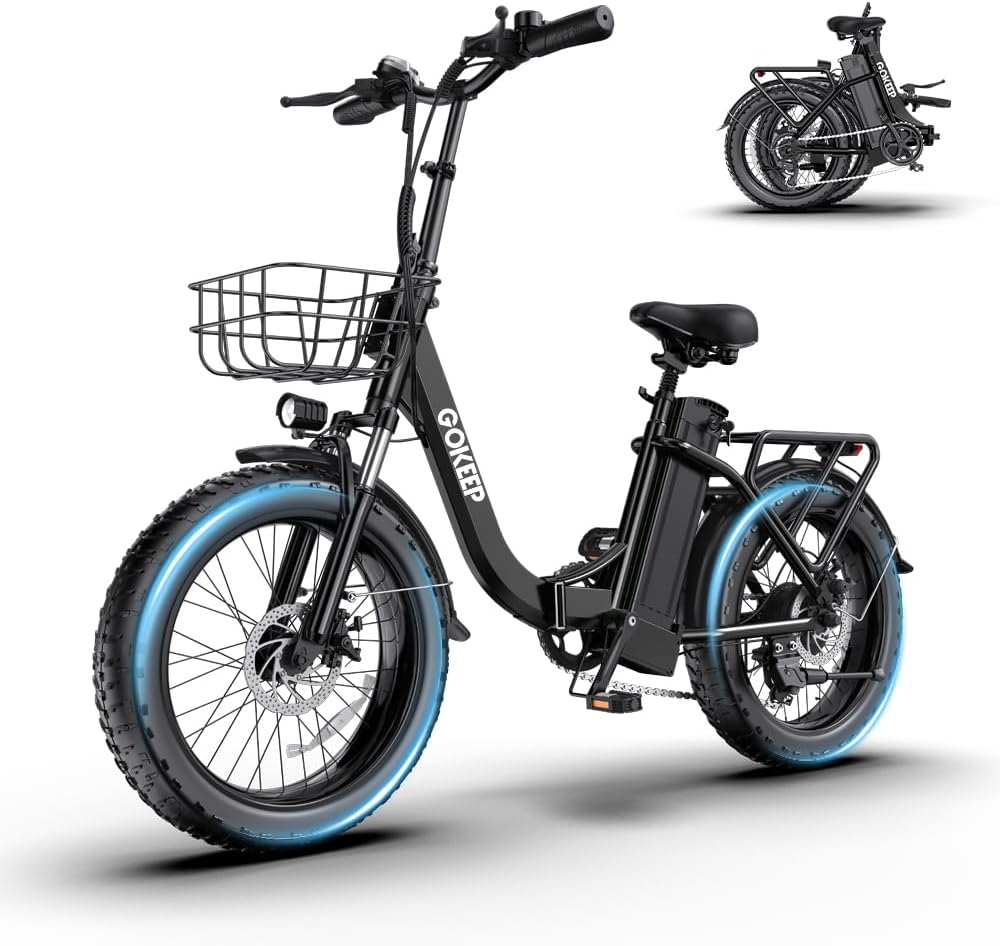 1300W Folding Electric Bike for Adults, 75 Miles PAS Range, 52V 13Ah Removable Lithium Battery, Front Suspension Electric Bicycle, 20MPH 7-Speed Commuter Ebike, Max 330LBS, UL2849 Certified
