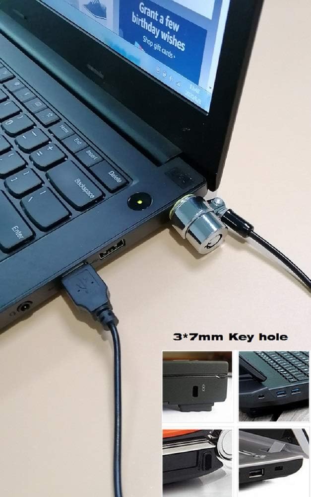 10Pack Laptop Security Cable Lock Anti Theft 6.7Feet for Laptops, Monitor & Other Devices (Keyed Different+Master Key)
