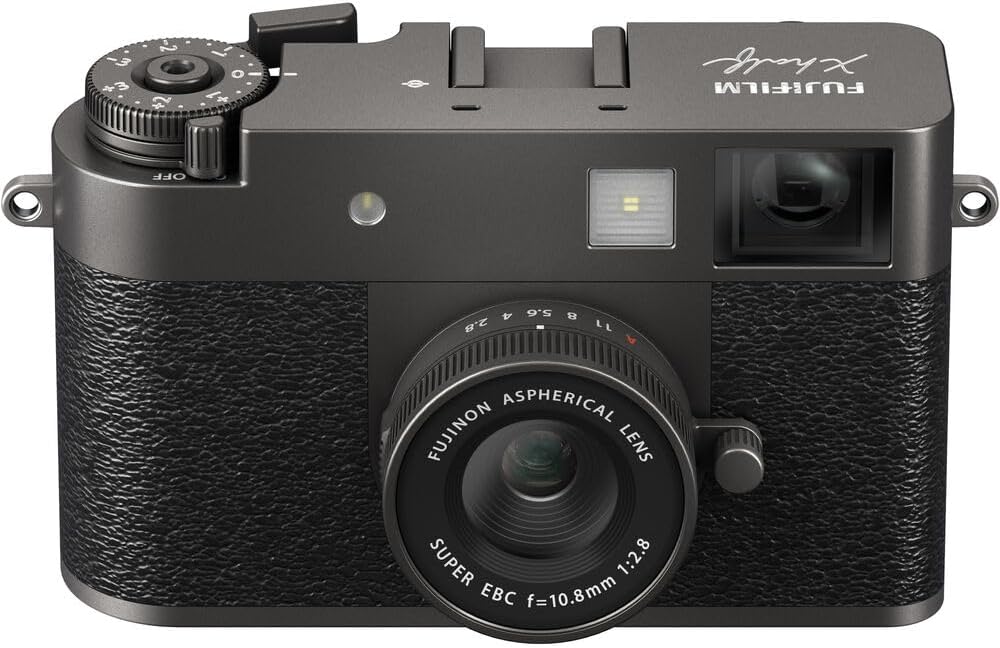 FUJIFILM X Half Premium Compact Digital Camera (Charcoal Silver) Bundle with Carrying Case + 64GB Memory Card + Lens Cap Keeper + Memory Card Wallet + Hand Strap + More