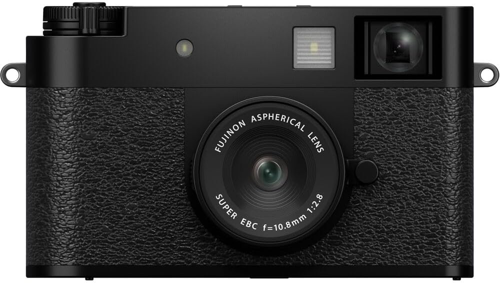 FUJIFILM X Half Premium Compact Digital Camera (Black) Bundle with Carrying Case + 64GB Memory Card + Lens Cap Keeper + Memory Card Wallet + Hand Strap + Cleaning Kit + More
