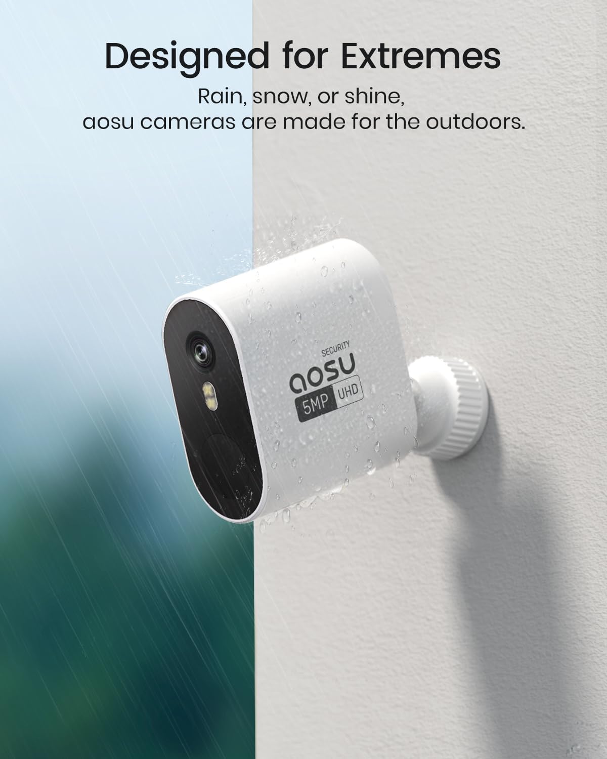 aosu 3K/5MP Solar Security Cameras Wireless Outdoor Home Surveillance System, 166° Ultra-Wide-Angle, HD Color Night Vision, Spotlight & Siren Alarm, Motion Alert, No Subscription Required, 2-Cam-Kit