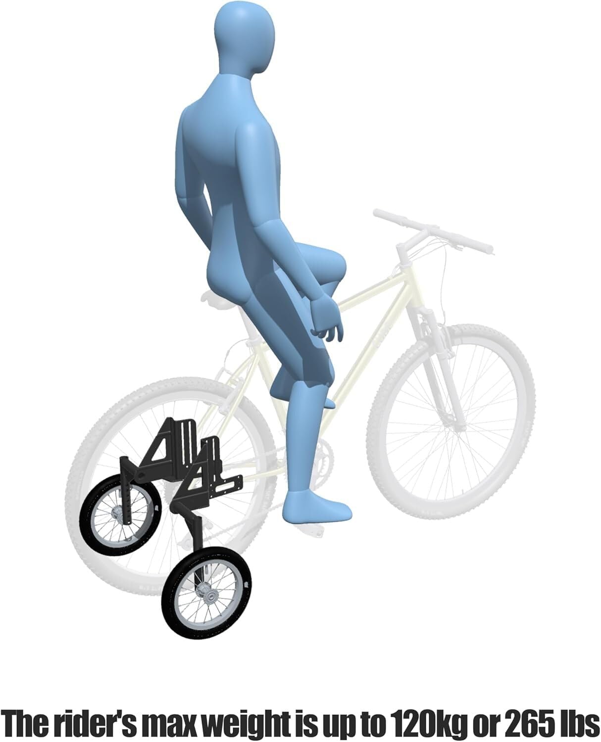 CyclingDeal Adjustable Adult Bicycle Bike Stabilizers Training Wheels Fits 24' to 29' - Quality Heavy Duty-Max weight up to 120kg/265 lbs.