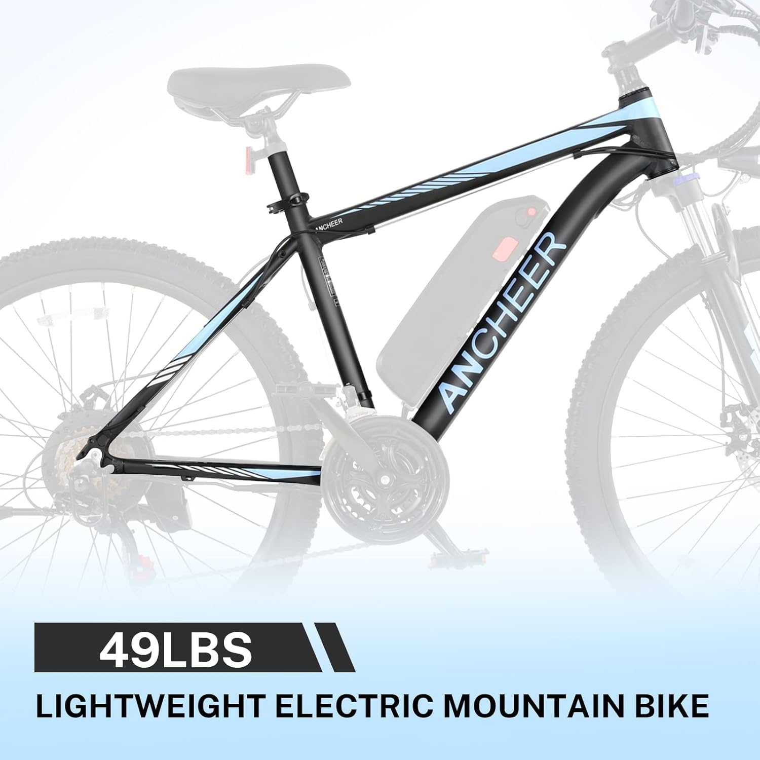 ANCHEER 26' Electric Bike for Adults, [Peak 749W Motor] Electric Mountain Bike, 19.8MPH Commuter Ebike, 50 Miles Adults Electric Bicycle with 48V/374Wh Battery, LCD Display, 21 Speed, Front Suspension