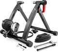 Sportneer Bike Trainer - Magnetic Stationary Bike Stand for 26-28' & 700C Wheels - Adjustable 6 Level Resistance Bike Trainer Stand for Indoor Riding with Quick Release Lever & Front Wheel Riser Block