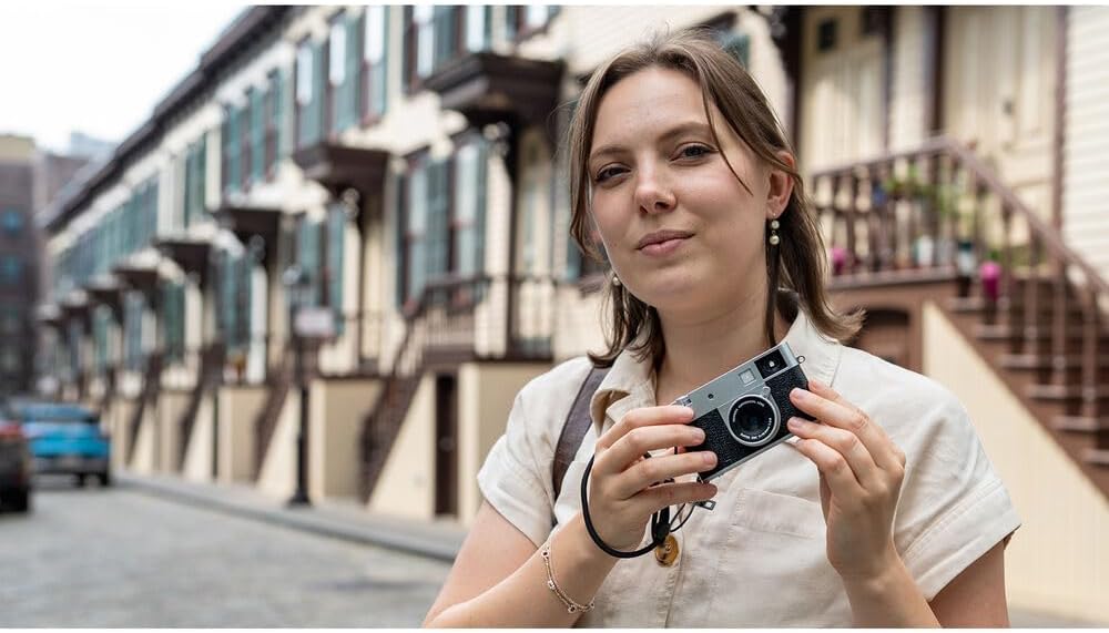 FUJIFILM X Half Premium Compact Digital Camera (Silver) Bundle with Carrying Case + 64GB Memory Card + Lens Cap Keeper + Memory Card Wallet + Hand Strap + More