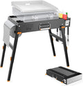 Yukon Glory™ Universal Portable Grill Table/Flat Top Grill Griddles Stand with Built in Caddy - Designed to Fit Tabletop Blackstone Griddle & Many Others - Outdoor Cooking Camping & Tailgating