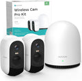 WUUK Security Cameras Wireless Outdoor, Indoor Home Surveillance System, 2K, No Monthly Fee, Motion Alert, Night Vision, 2.4/5 GHz WiFi, 32G Local Storage, Compatible with Alexa & Google, 2-Camera Kit