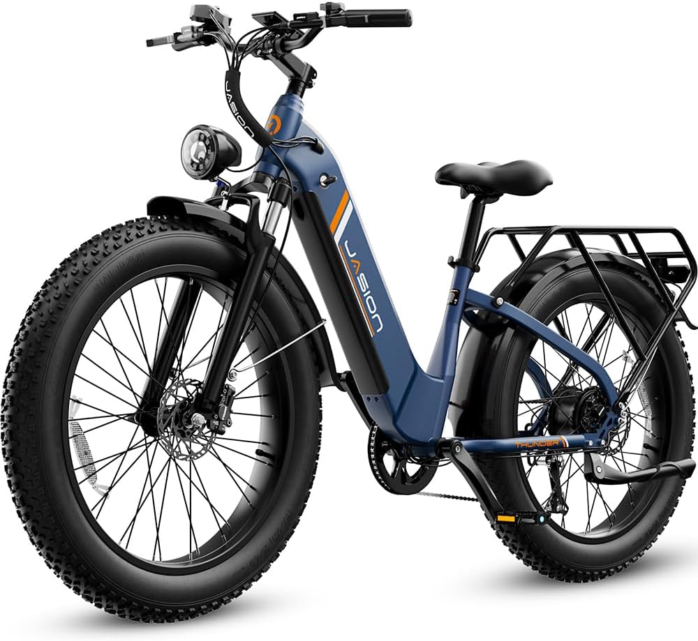 Jasion Thunder/PRO/ST Electric Bike,2000W/1800W Peak Ebikes for Adults,26''Fat Tire Best Ebike for Men,90/80 Miles with 1040Wh/864Wh Battery,35/30+MPH Max Speed Bicycles,500/400LB Capacity