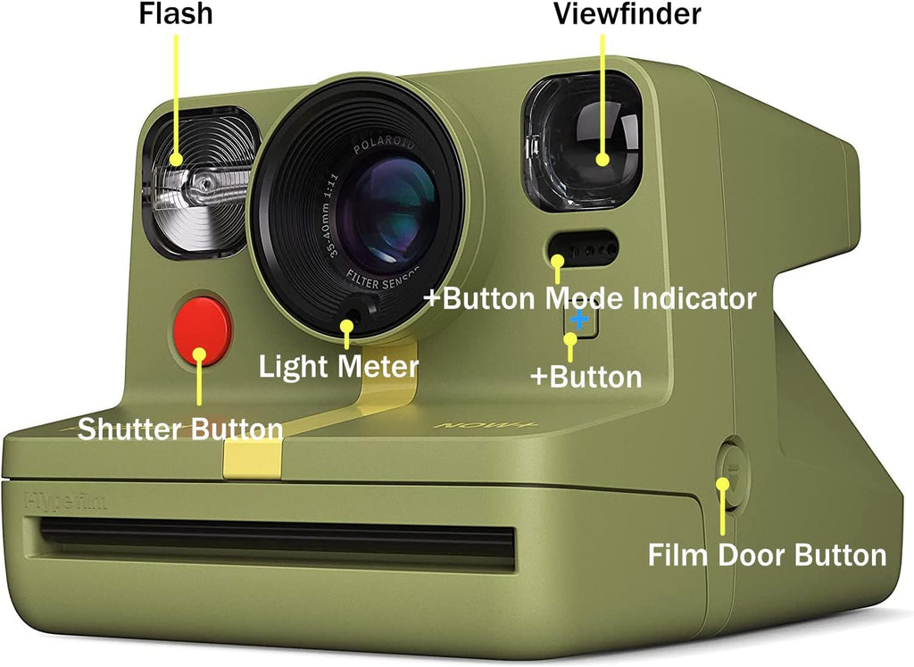 Polaroid Now+ Gen 2 Instant Camera, Forest Green, Bluetooth Now Plus Film Camera with 5 Piece Lens Filter Kit & Pouch, 8 Color Film, Works with Polaroid i-Type and 600 Film, and Lens Cleaning Cloth