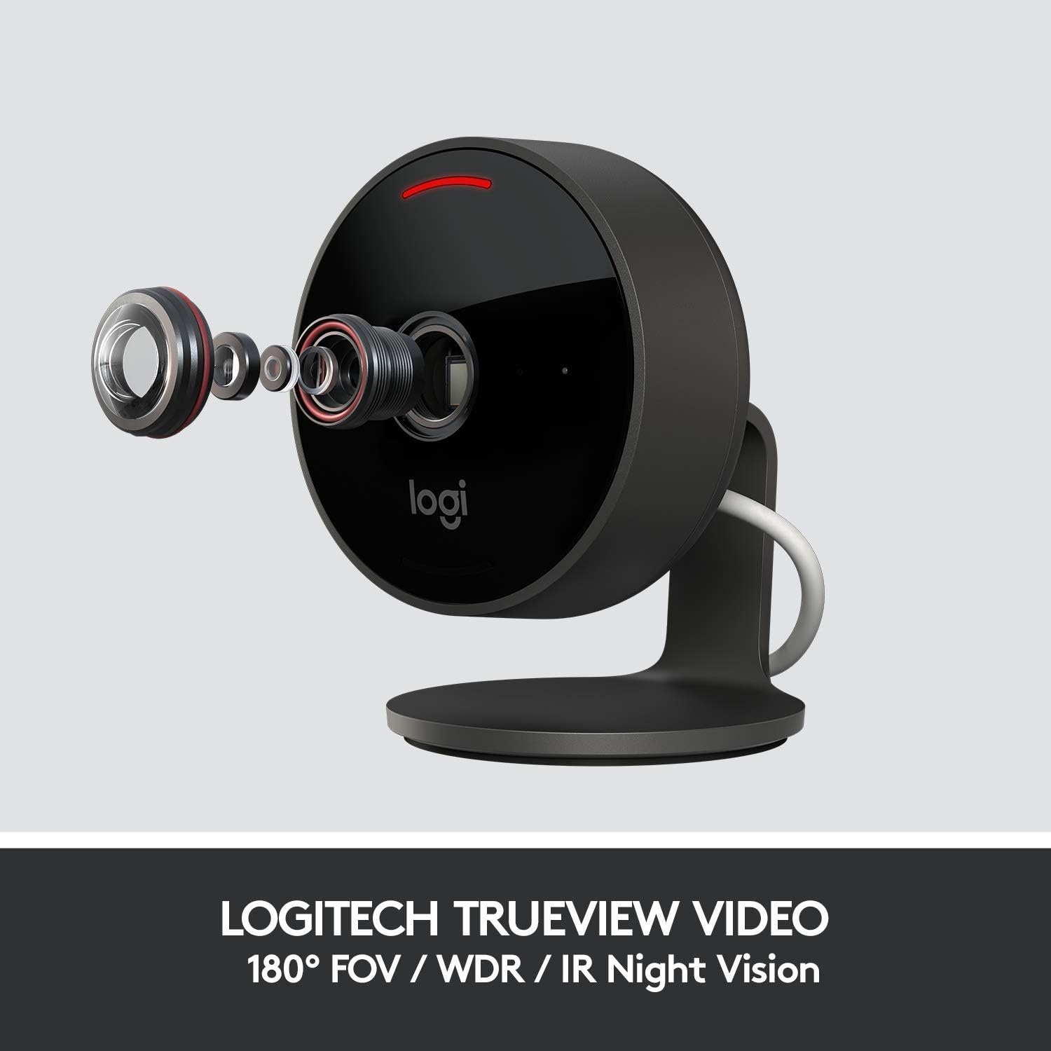 Logitech Circle View Weatherproof Wired Home Security Camera TrueView Video, 180° Wide Angle, 1080p HD, Night Vision, 2-Way Audio, Tilt for Privacy, Apple HomeKit Secure Video