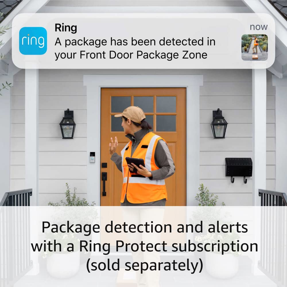 Ring Battery Doorbell Plus | Head-to-Toe HD+ Video, motion detection & alerts, and Two-Way Talk (2023 release) with Ring Chime Pro