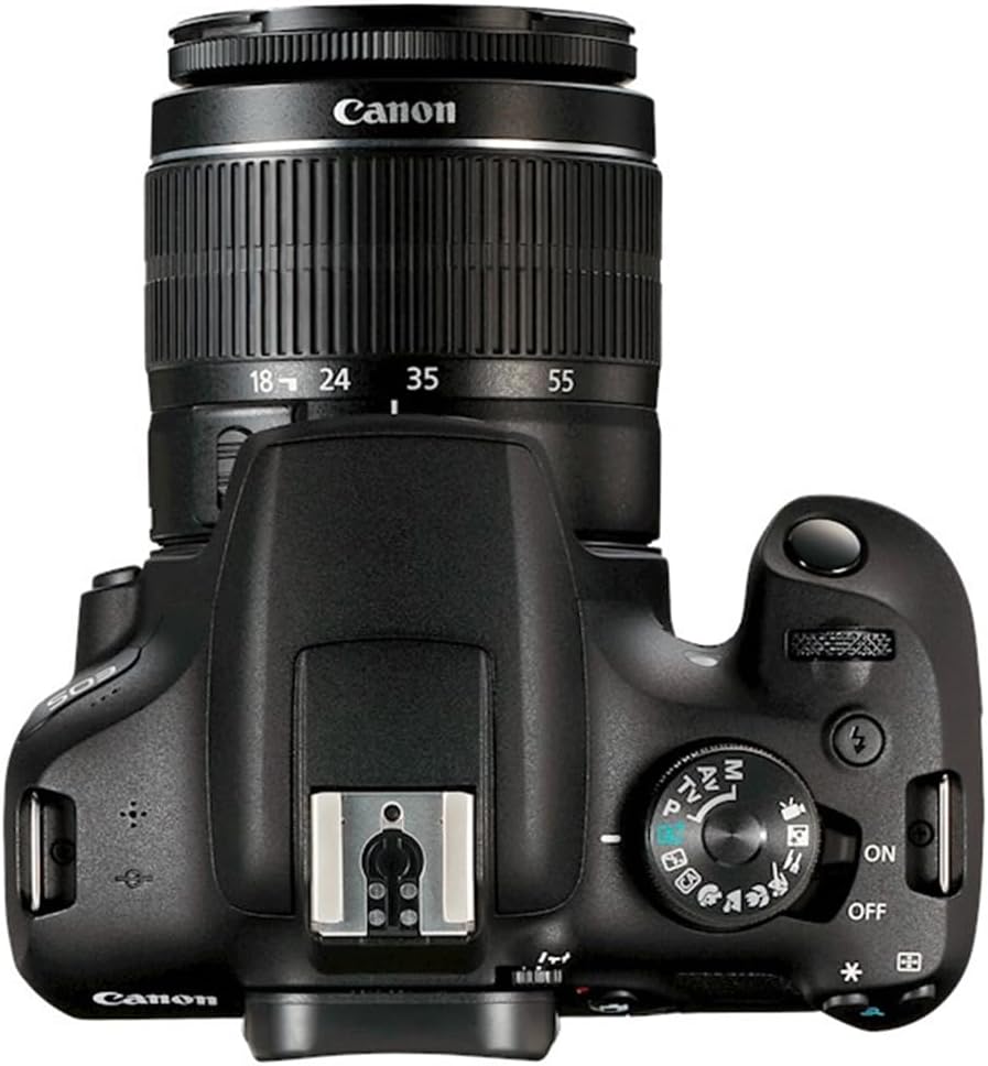 Canon EOS Rebel T7 DSLR Camera with EF18-55mm + EF 75-300mm Double Zoom Kit 2727C021 Bundle with Lexar Premium 64GB SDXC Memory Card, Deco Essentials Camera Bag and Corel Photo Video Suite