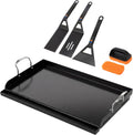 Utheer Griddle Kit, 25' x 16' Nano-Ceramic Nonstick Flat Top Griddle with 5-Piece Scratch-Free Silicone Tools, Universal Grill Griddle for Gas & Charcoal Grills, BBQ, Camping and Parties