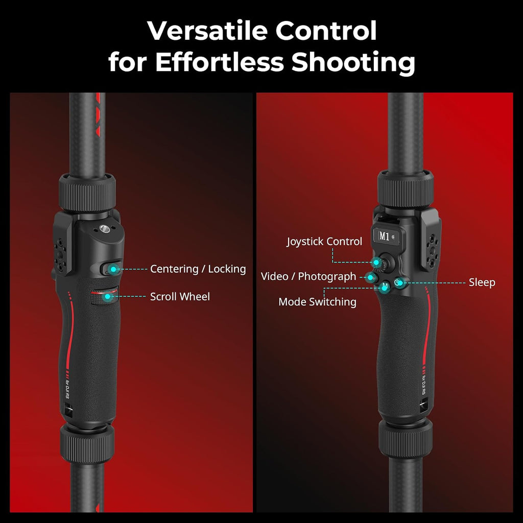 SMALLRIG Stabilizer Handheld Ring Grip for DJI RS 2 / RS 3 Pro/RS 4 / RS 4 Pro/RS 5 Gimbal, Supports Various Controls, Integrated Foldable Design, Max Load 17.6 lb - 4328