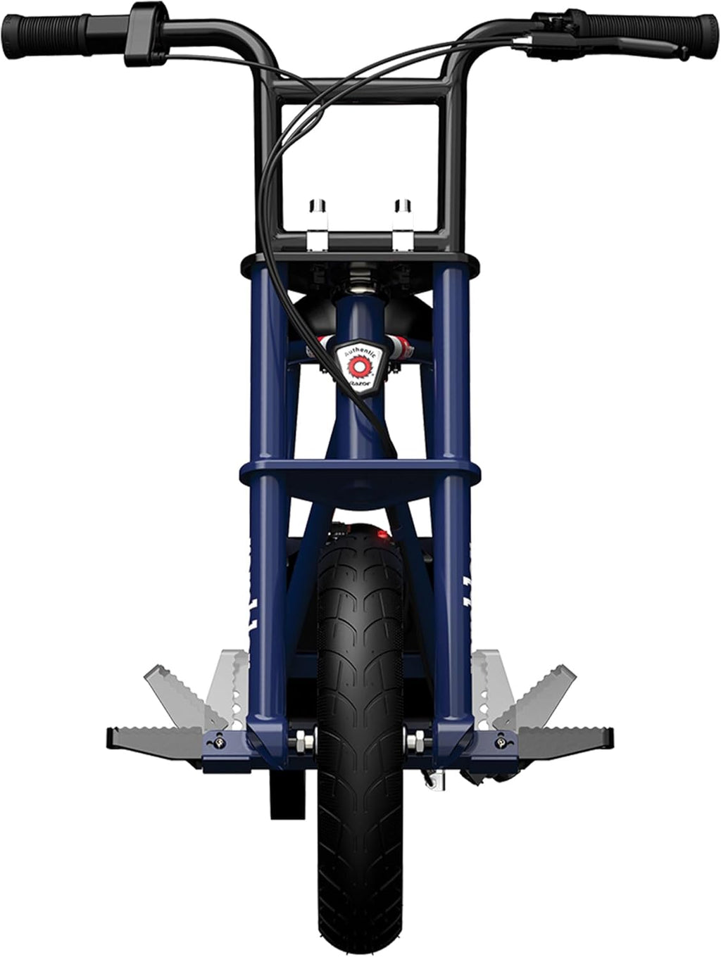 Razor Rambler 12 Electric Retro Mini Bike Ride for Teens Ages 13+, 170 lb Max Weight, Dark Blue – 250W Motor, Up to 14 Mph, 40-Min Run Time, Twist-Grip Throttle, Spoked Wheels w/ 12' Pneumatic Tires