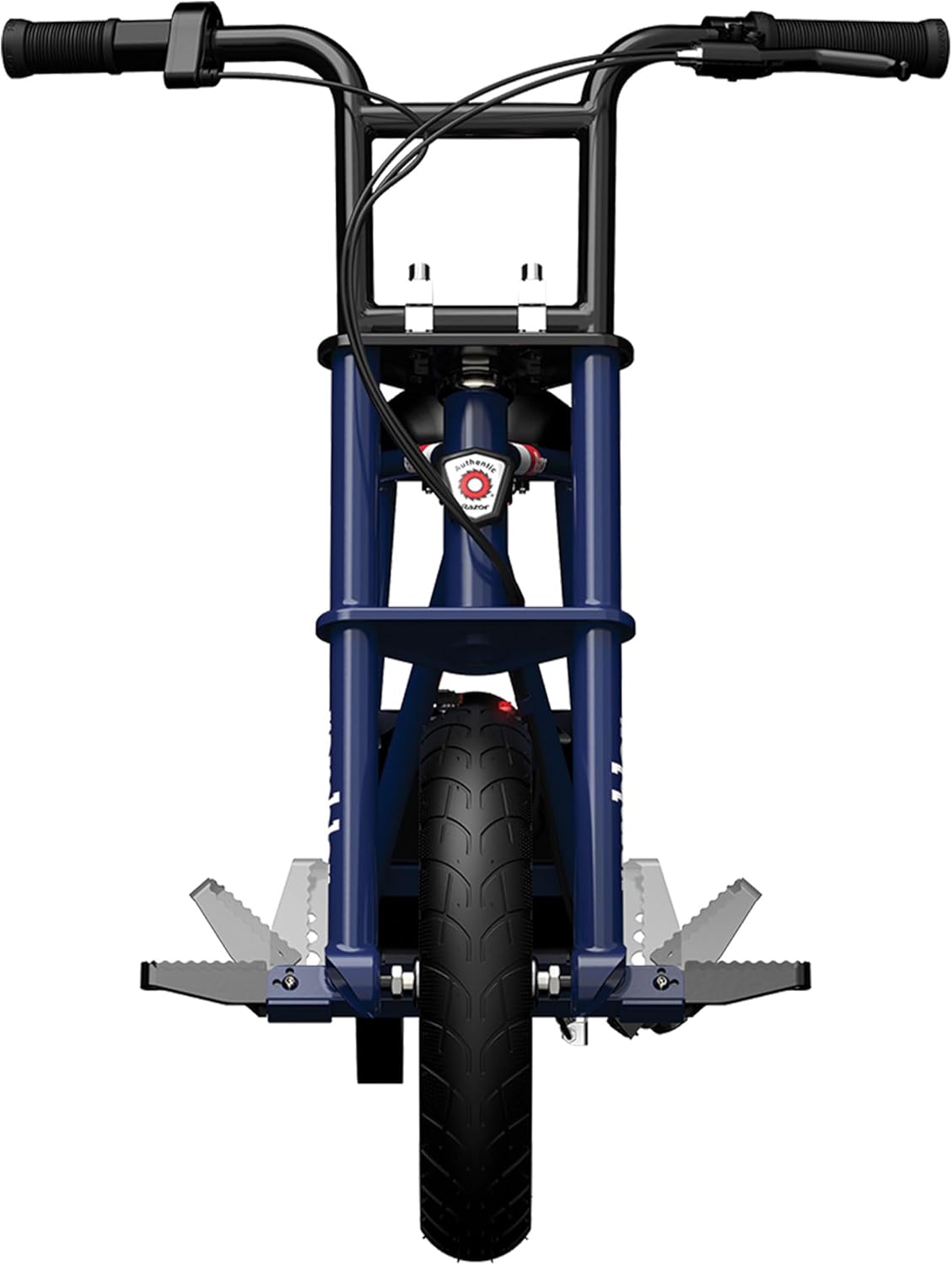 Razor Rambler 12 Electric Retro Mini Bike Ride for Teens Ages 13+, 170 lb Max Weight, Dark Blue – 250W Motor, Up to 14 Mph, 40-Min Run Time, Twist-Grip Throttle, Spoked Wheels w/ 12' Pneumatic Tires