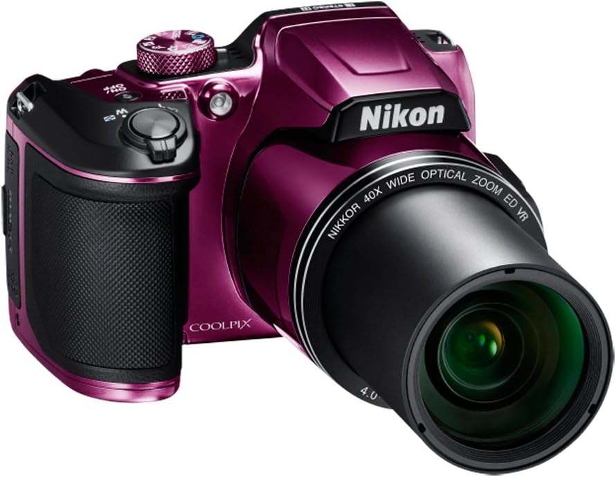 Nikon COOLPIX B500 16MP 40x Optical Zoom Digital Camera w/Wi-Fi (Plum) - (Renewed)