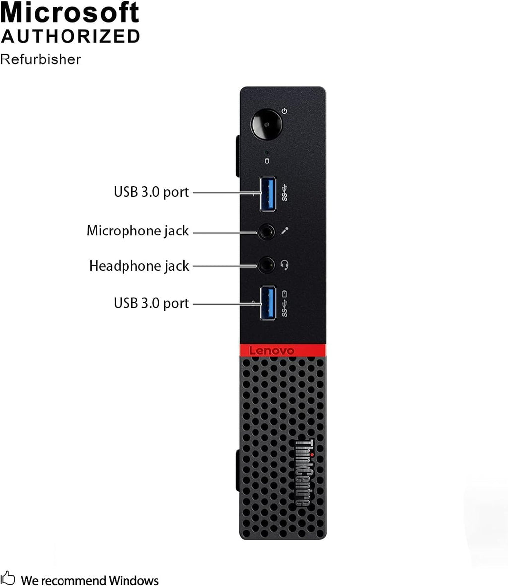 Lenovo Think Center M700 Tiny Desktop PC, Intel Quad Core I5-6500T 2.5GHz up to 3.1G, 8G, 240G SSD, WiFi, BT 4.0, HDMI, USB 3.0, DP Port, W10P64 (Renewed)