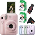 Fujifilm Instax Mini 12 Instant Camera Blossom Pink with Sandisk 32 GB USB Flash Drive + 40 Sheets Fujifilm Instax Mini Film Bundle, Sunshine Photo Microfiber Cleaning Cloth Included