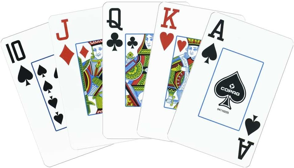 Copag 1546 Design 100% Plastic Playing Cards, Bridge Size (Narrow) Red/Blue (Jumbo Index, 6 Sets)