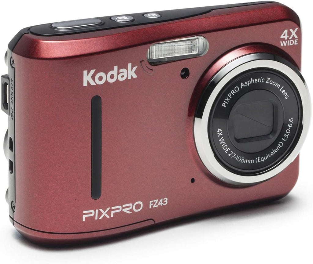 Kodak PIXPRO Friendly Zoom FZ43-RD 16MP Digital Camera with 4X Optical Zoom and 2.7' LCD Screen (Red)