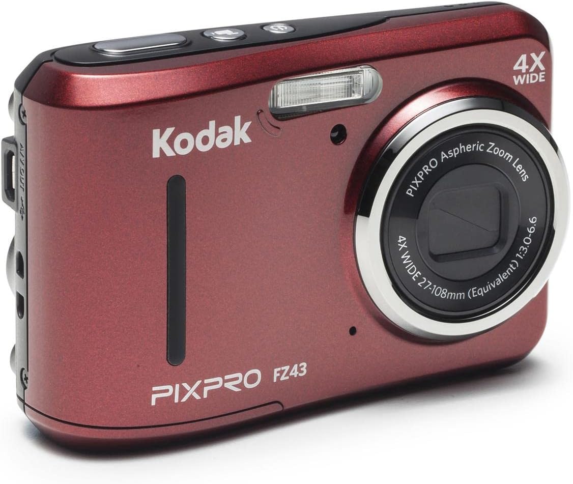 Kodak PIXPRO Friendly Zoom FZ43-RD 16MP Digital Camera with 4X Optical Zoom and 2.7' LCD Screen (Red)