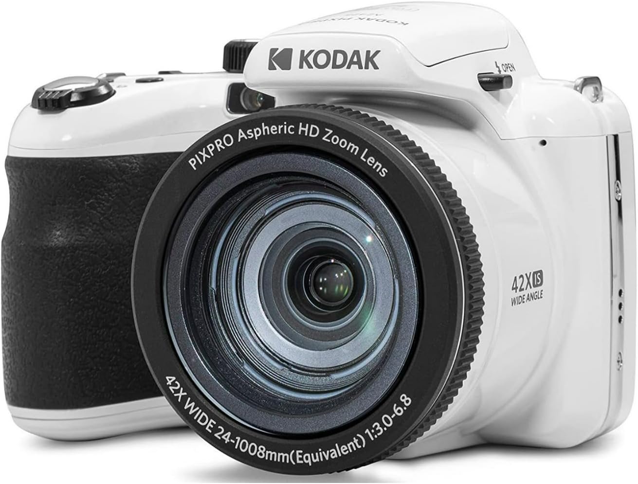 Kodak PIXPRO Astro Zoom AZ425 20MP Digital Camera (White) Bundle with 32GB SD Card, Rechargeable Battery and Charger Kit, Camera Case and Accessory Kit (4 Items)