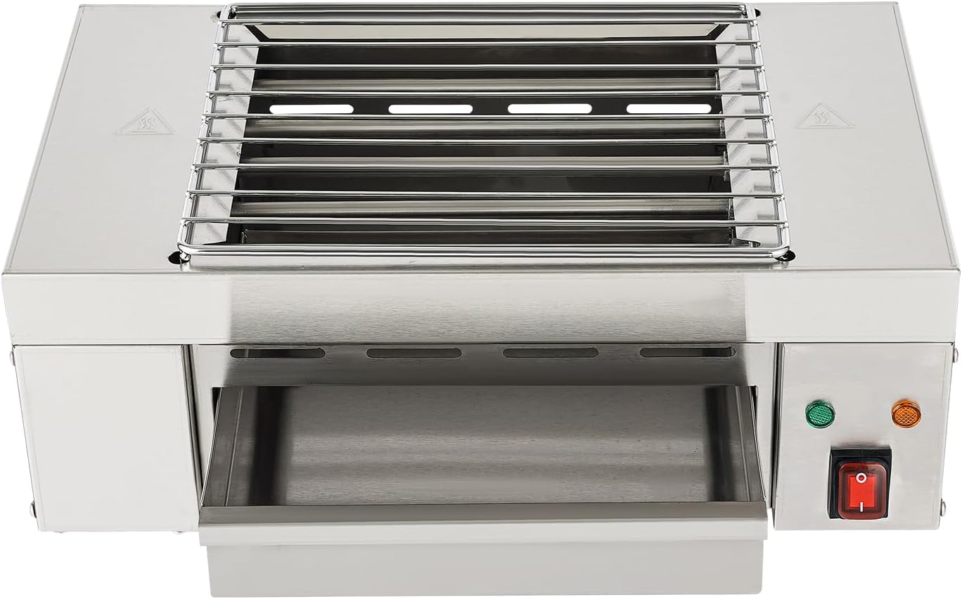 Commercial Indoor Grills Electric Smokeless Barbecue Grill, 1500W 110V Portable Tabletop Yakitori Grill Commercial BBQ Griddle, with Removable Grill Net for Restaurant, Party, Buffet