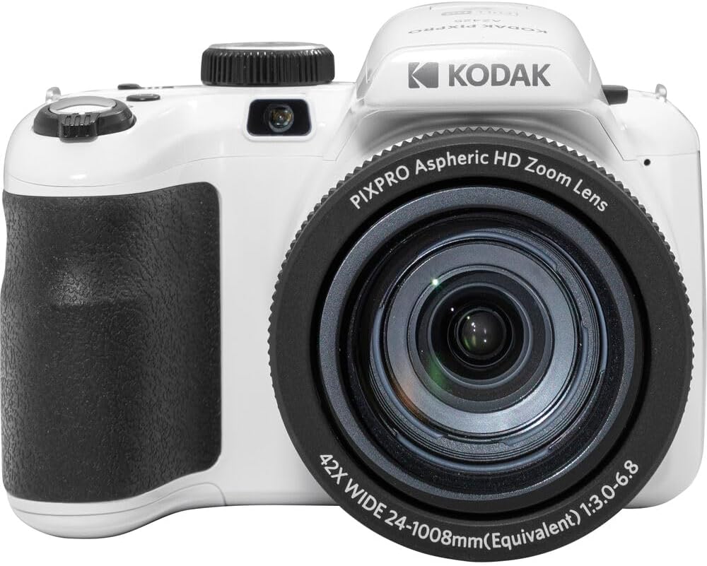 Kodak PIXPRO AZ425 Digital Camera Bundle, Includes: SanDisk 128GB SDXC Memory Card, Small Camera Bag, SD Card Reader and More (6 Items) (White)