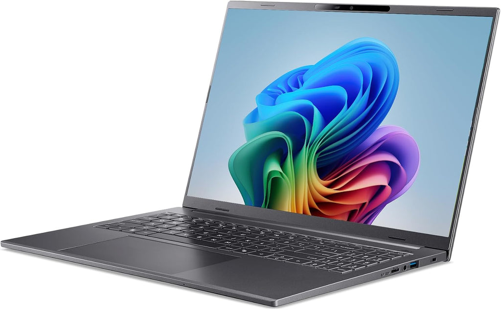 Acer Aspire 16 AI Copilot+ PC | 16' WUXGA 120Hz 100% sRGB Display | Snapdragon X | NPU: 45 Tops - GPU: Up to 1.7 TFLOPs | 16GB LPDDR5X | 512GB PCIe Gen 4 SSD | Wi-Fi 7 | A16-11M-X0LW